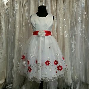 Red and White Short Girl's Dress